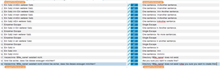 Screenshot of Trados Studio showing a list of strings with a warning message about a missing directory for file upload, and a query if the user wants to create it.