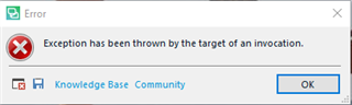 exception thrown error
