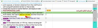 Screenshot of Trados Studio showing a PDF document converted to Docx with a highlighted hyphenation error in the translation matching process.