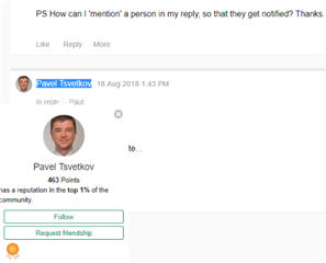 Screenshot of a social media interface showing a post by Pavel Tsvetkov with a dropdown menu activated next to the name.
