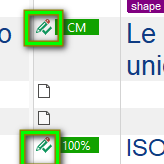 Close-up of Trados Studio editor showing a green checkmark indicating a confirmed segment at 100% match.