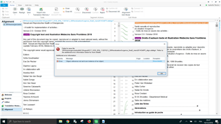 Trados Studio alignment window with an error message stating 'Failed to save target content: Object reference not set to an instance of an object.'