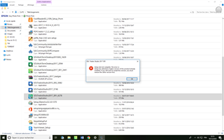 Error message on Trados Studio 2017 stating 'The feature you are trying to use is on a network resource that is unavailable.' with an 'OK' button.
