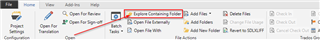 Close-up of the Trados Studio ribbon with the 'Help Topics' button highlighted in the 'Help' tab.