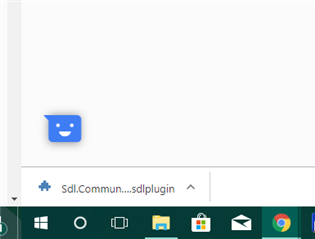 Downloaded SDL Plugin file named 'Sdl.Community.TMRepair.sdlplugin' visible in the browser's download bar.