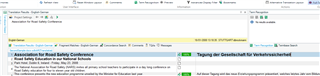 Screenshot of Trados Studio interface showing a project with a white box error in the translation results pane.