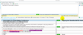 Screenshot of Trados Studio's translation results pane with a highlighted segment showing proper display without the white box error.