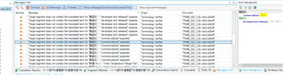 Trados Studio message list displaying multiple terminology verification errors with details and status.
