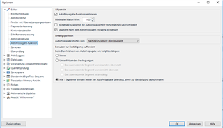 Trados Studio 2017 SR1 auto-propagation settings window with options for segment match auto-propagation.