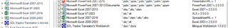 Trados Studio screenshot showing a list of files with all checkboxes ticked. One file has a red warning symbol indicating an error.