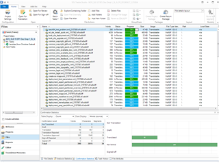 Trados Studio screenshot displaying a list of project files with status indicators, file names, and other details, without any visible errors.