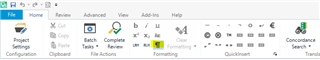 Trados Studio toolbar with paragraph symbol highlighted indicating the toggle function for showing paragraph marks and whitespace characters.