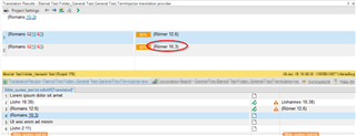 Trados Studio display with a selected segment 'Ziffer 12,6' showing '12,6' recognized as two separate tokens.
