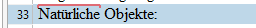 Screenshot of Trados Studio showing the text 'Naturliche Objekte' with the word 'Objekte' partially highlighted.