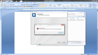 Screenshot of Trados Studio activation error message stating 'Activation Error: Please specify the path to the license file (*.lic).'
