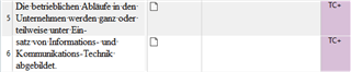 Screenshot of Trados Studio showing two separate table rows with text not aligned properly.