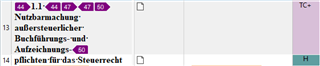 Screenshot of Trados Studio with a header incorrectly formatted as part of a table row.