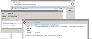 Trados Studio error message window showing 'Failed to load plug-in' with details about the incompatible plug-in version.