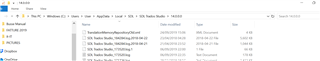 File Explorer window showing TradosStudioApplicationData.xml file renamed with 'Old' in the Local folder, indicating the solution to the issue.