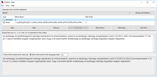 Screenshot of Trados Studio Ratel tool with segmentation rules displayed. No abbreviations from Studio TM are stored, as mentioned in the context.
