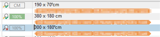 Screenshot of Trados Studio showing three segments with measurements. The first and third segments have non-breaking spaces, while the second, autopropagated segment has a normal space.