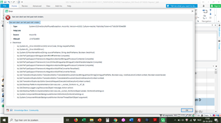 Error message in Trados Studio 2019 stating 'Could not find a part of the path' with a list of file directories and an 'OK' button.