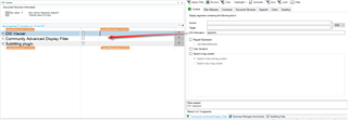 Trados Studio screenshot of the Community Advanced Display Filter plugin with an arrow indicating the search field for filtering on the key name.