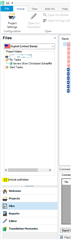Trados Studio Files window with 'Include subfolders' option ticked and multiple files selected.
