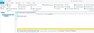 Trados Studio Editor view with Match Repair window closed, no visible errors or warnings.