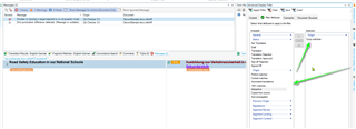 Screenshot of Trados Studio interface showing the Advanced Display Filter panel with 'Fuzzy matches' option selected and Track Changes enabled, indicated by highlighted text changes.