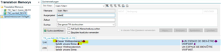 Trados Studio Translation Memory view with two entries for 'belebt unsere Sinne', one with tags and one without.