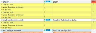 Trados Studio interface showing translation segments with sentence-based segmentation.