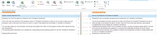 Alignment Editor in SDL Trados Studio showing connected segments of source and target text.