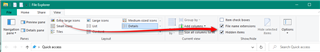 Trados Studio screenshot showing the 'View' tab with an arrow pointing to the 'Hidden items' checkbox, indicating it may be unchecked.