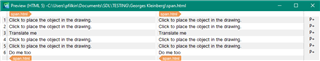 Trados Studio preview pane displaying extracted text from an HTML file with specific spans marked as 'Don t translate me' set as non-translatable.