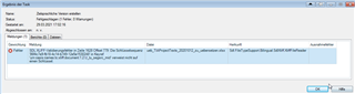Trados Studio error message dialog box showing 'Object reference not set to an instance of an object' with details and a red 'X' icon indicating an error.