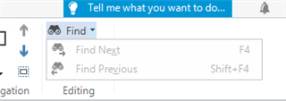Trados Studio 2021 screenshot showing the search function greyed out and unclickable, indicating it is not working.
