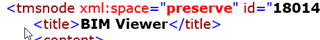 Close-up view of Trados Studio code segment with a title tag for 'BIM Viewer'.