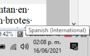Close-up of Trados Studio interface showing 'Spanish (International)' selected as the language in a drop-down menu.