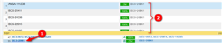 Screenshot of Trados Studio showing alphanumeric strings underlined in blue, indicating recognition by the Translation Memory.