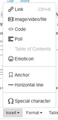 Dropdown menu in Trados Studio with options such as 'Link', 'ImageVideo file', and 'Code'.