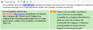 Screenshot displaying a 99% match in Trados Studio with the variable highlighted in yellow.