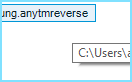 Screenshot showing a file path input field with the text 'C:Usersusernamefile pathing.anytmreverse' partially visible.
