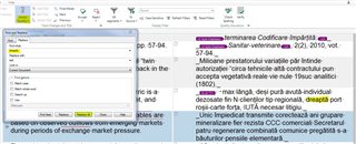 Trados Studio spell checker window showing no changes after 'replace all' clicked, with highlighted text in the background.