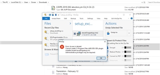 Error message 'Error access is denied (0x80070005: Access is denied)' displayed while trying to execute 'setup.exe' file for Trados Studio.