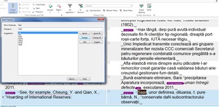 Trados Studio showing a spell checker window with a suggestion selected and highlighted text in the document.