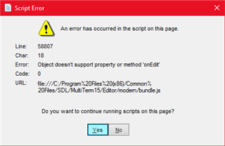 MultiTerm Script Error message "Object doesn't support property or method 'onEdit'"