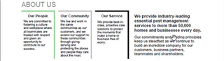 Screenshot of XPP Ideas 'About Us' page layout with four columns. The first three columns are of equal width, and the fourth column is slightly wider. Text flows with the content on the page.