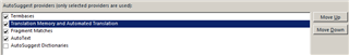 Screenshot of Trados Studio Ideas showing a dropdown menu with the option 'Translation Memory and Automated Translation' selected.