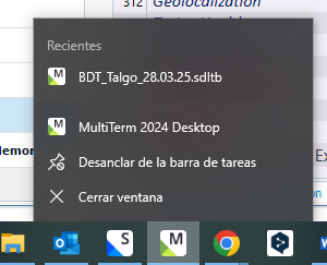 Screenshot showing a taskbar with the MultiTerm 2024 Desktop application highlighted, indicating it is running.